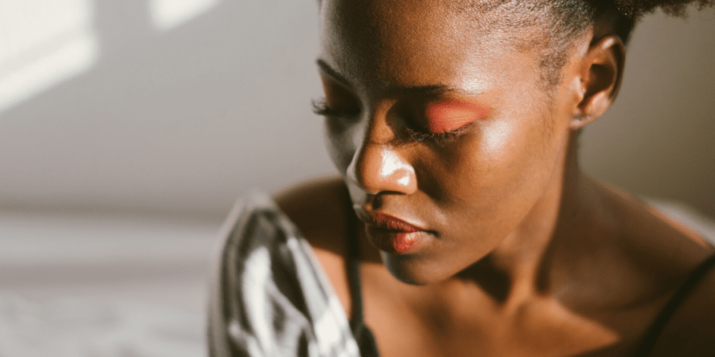 Woman with closed eyes