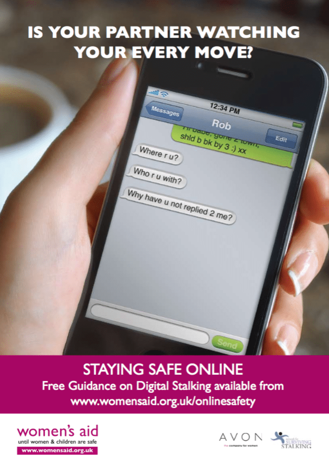 Is your partner watching your every move? Staying safe online, poster