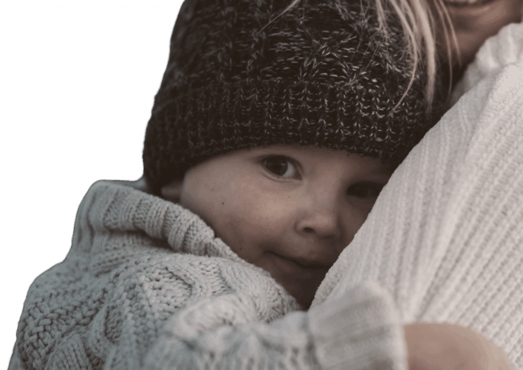 Someone holding a baby