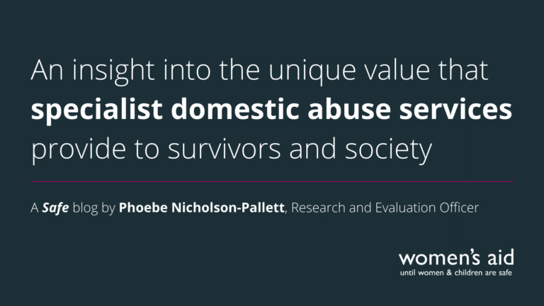 An insight into the unique value that specialist domestic abuse services provide to survivors and society