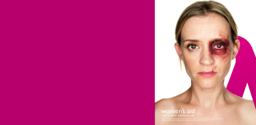 An image of a woman with facial injuries