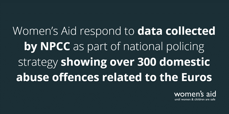Women’s Aid respond to data collected by NPCC as part of national policing strategy showing over 300 domestic abuse offences related to the Euros